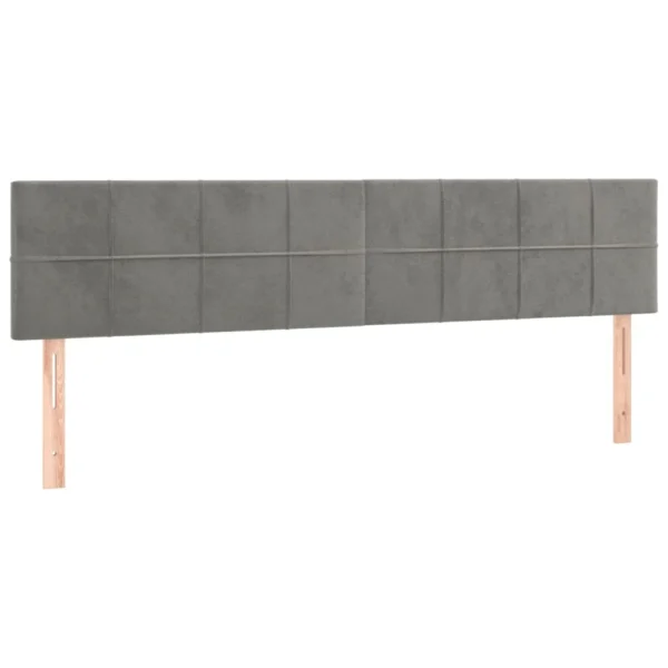 image_2_346068 Têtes de lit 2 pcs Gris clair 80x5x78/88 cm Velours