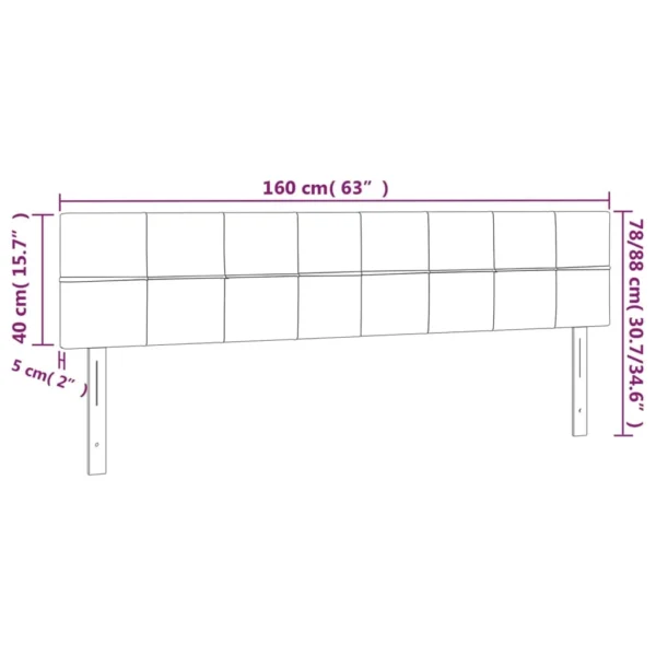image_8_346068 Têtes de lit 2 pcs Gris clair 80x5x78/88 cm Velours