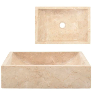 Lavabo 45x30x12 cm marbre crème brillant