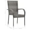 image_10_46464 Chaises empilables d'extérieur lot de 2 Gris Résine tressée