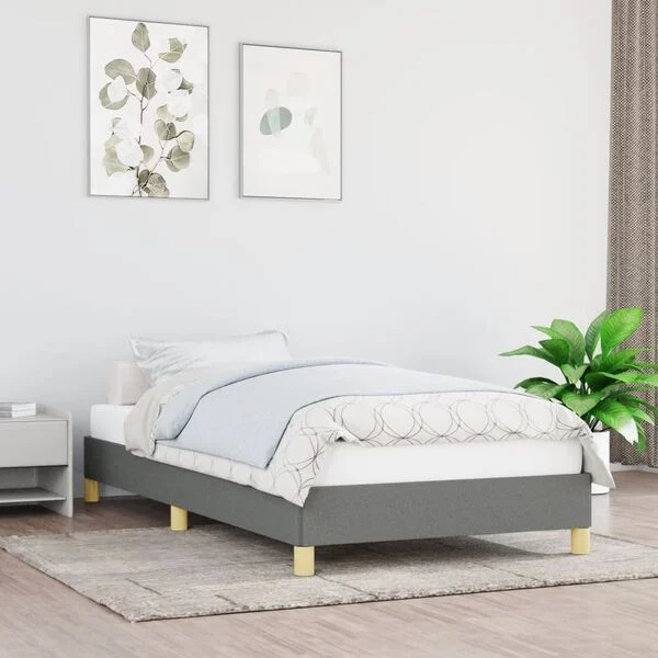 image_1_346795 Cadre de lit sans matelas gris foncé 100x200 cm tissu