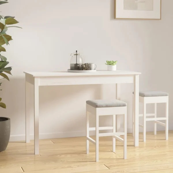 image_1_814250 Table à manger Blanc 110x55x75 cm Bois massif de pin