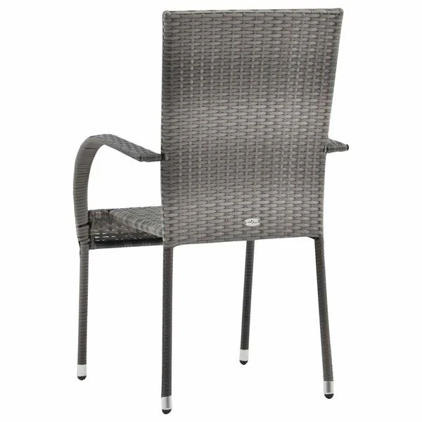 image_6_46464 Chaises empilables d'extérieur lot de 2 Gris Résine tressée