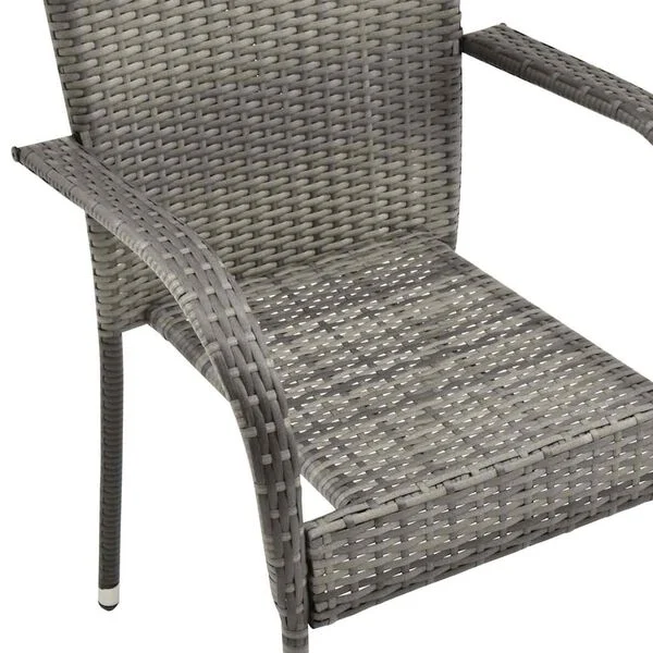 image_8_46464 Chaises empilables d'extérieur lot de 2 Gris Résine tressée