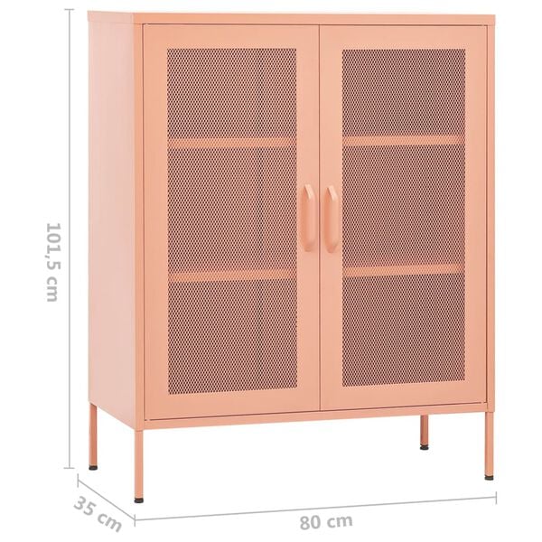 image_9_336175 Armoire de rangement Rose 80x35x101,5 cm Acier