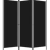 Cloison de séparation 3 panneaux Noir 150x180 cm