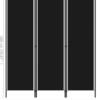 Cloison de séparation 3 panneaux Noir 150x180 cm