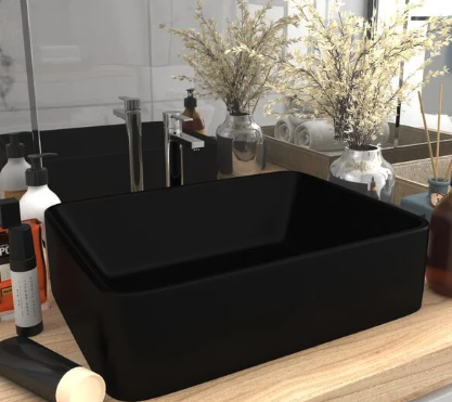Lavabo de luxe Noir mat 41x30x12 cm Céramique