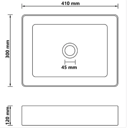 Lavabo de luxe Noir mat 41x30x12 cm Céramique
