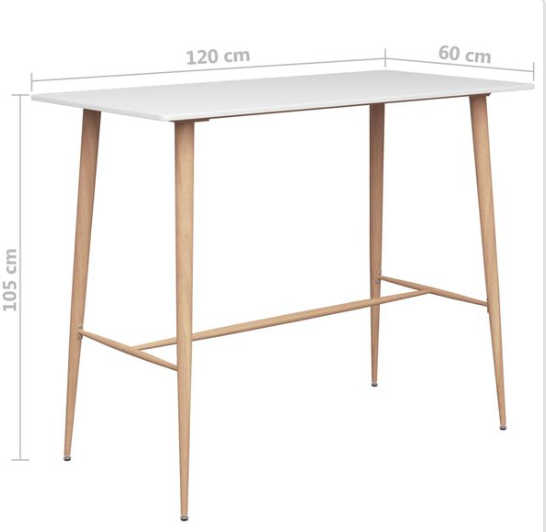 Table de bar Blanc 120x60x105 cm