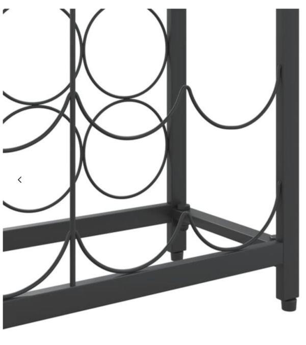 Casier à bouteilles de 95 bouteilles noir 54x18x200cm fer forgé