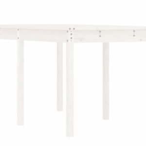 Table de jardin blanc 159,5x82,5x76 cm bois massif de pin