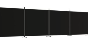 Cloison de séparation 4 panneaux Noir 698x180 cm Tissu