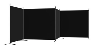 Cloison de séparation 4 panneaux Noir 698x180 cm Tissu