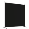 Cloison de séparation 4 panneaux Noir 698x180 cm Tissu