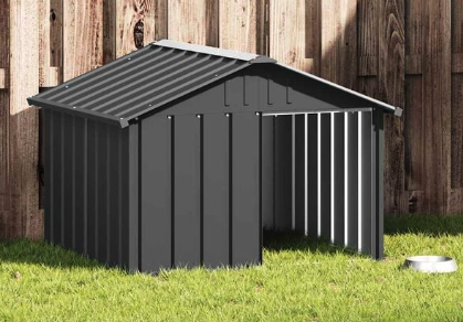Niche pour chien Anthracite 116,5x103x81,5 cm Acier galvanisé